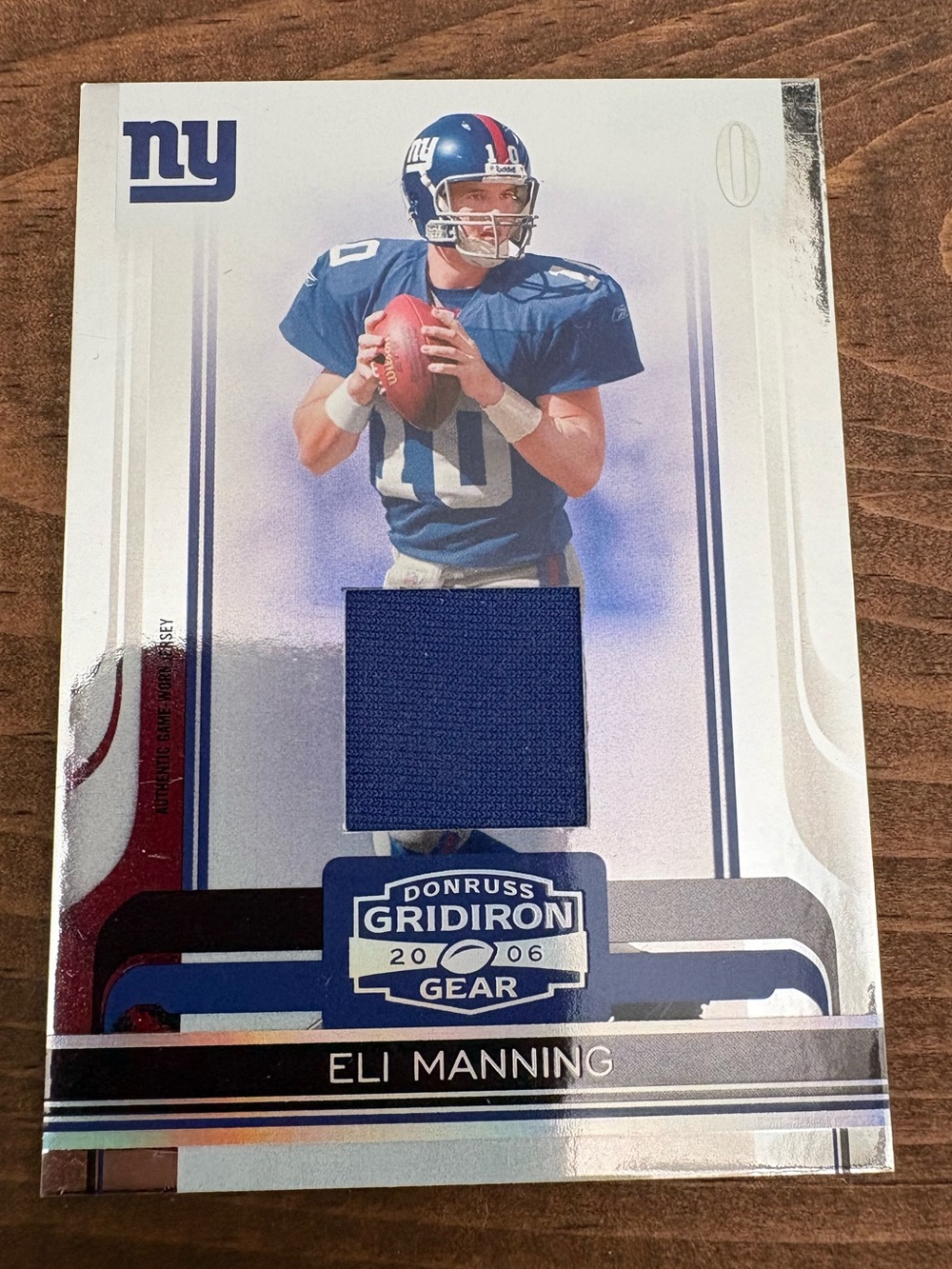 2006 Donruss Playoff Eli Manning Game Used SILVER Jersey #rd 32/50 NY Giants